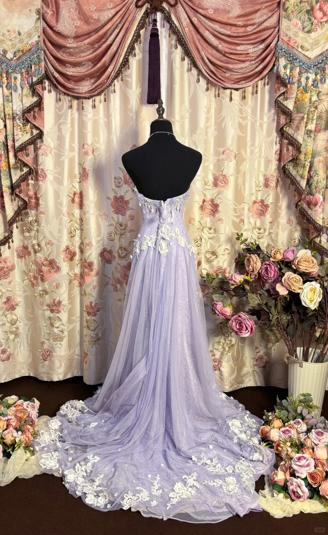 Lilac Strapless Prom Dresses Long Evening Party Dress fg7344