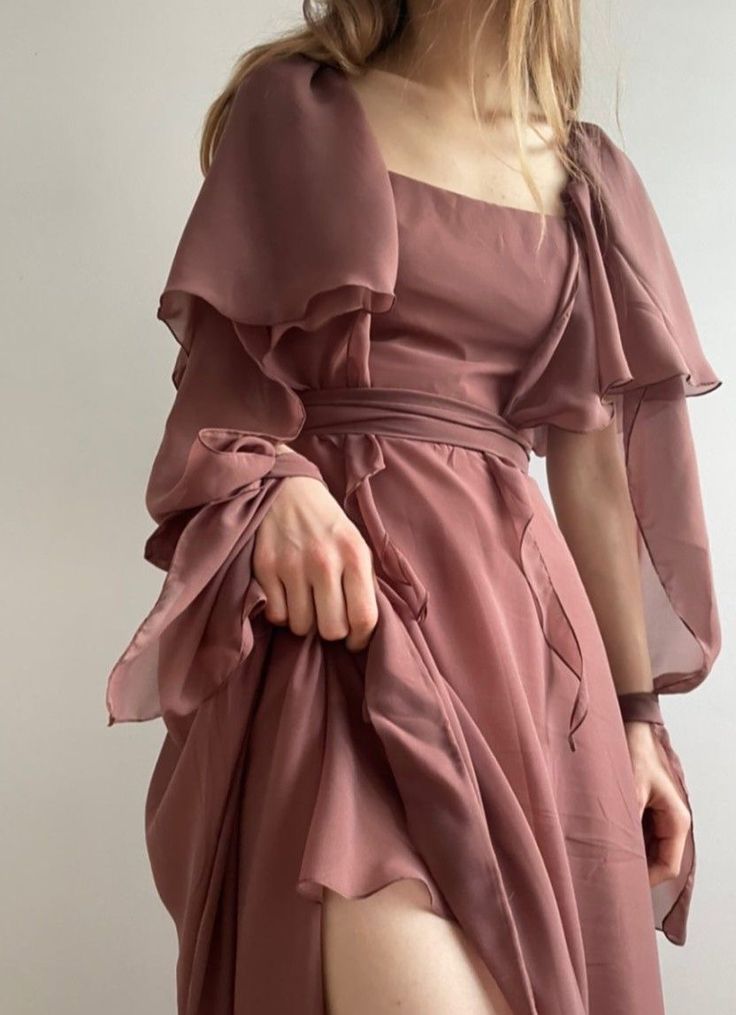 A Line Square Neck Chiffon Long Prom Gown Evening Dress fg7394