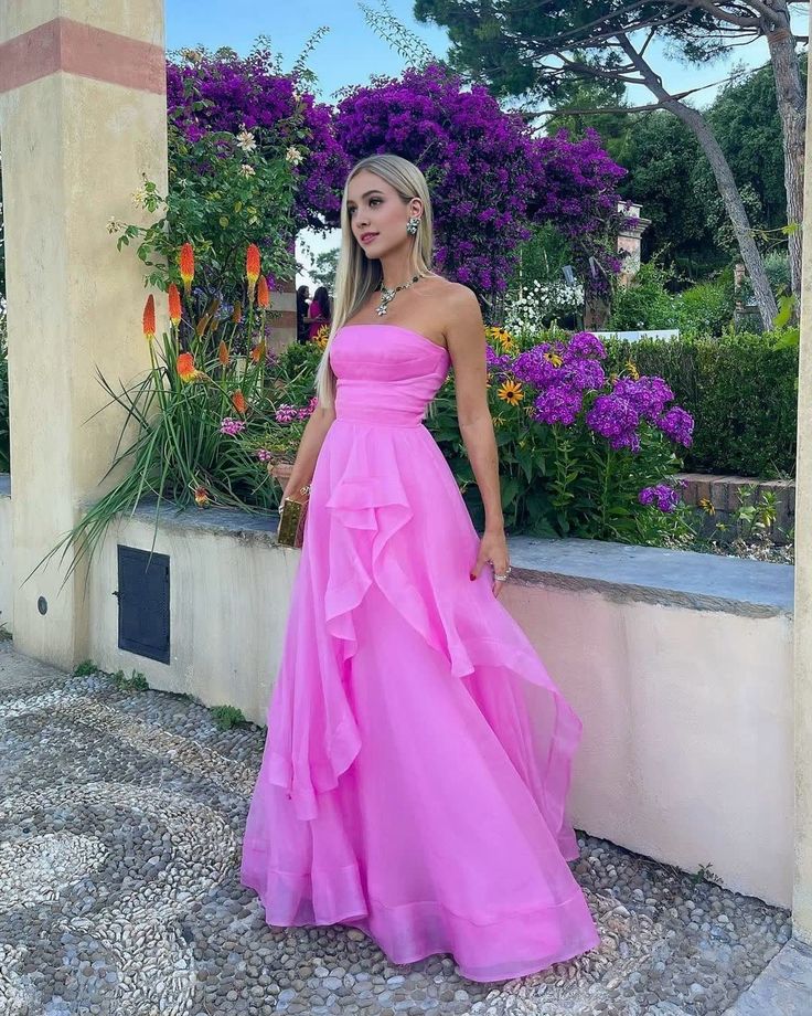 simple pink prom dress,modest evening dresses fg1002