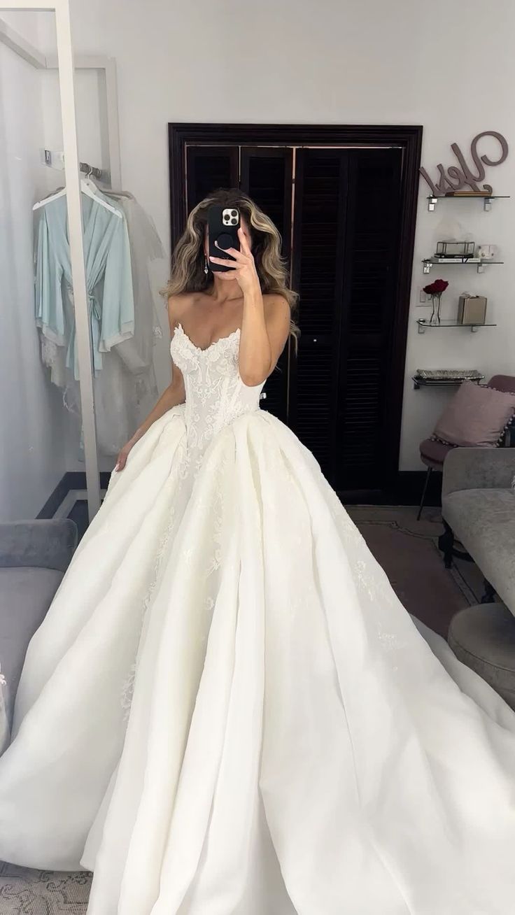 A-line Wedding Dress Sweetheart Bridal Gowns Lace Appliques Bride Dresses fg5992