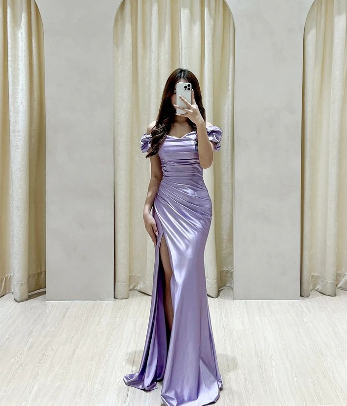 Lilac Evening Dresses Formal Party Dress Long Prom Gown fg6801