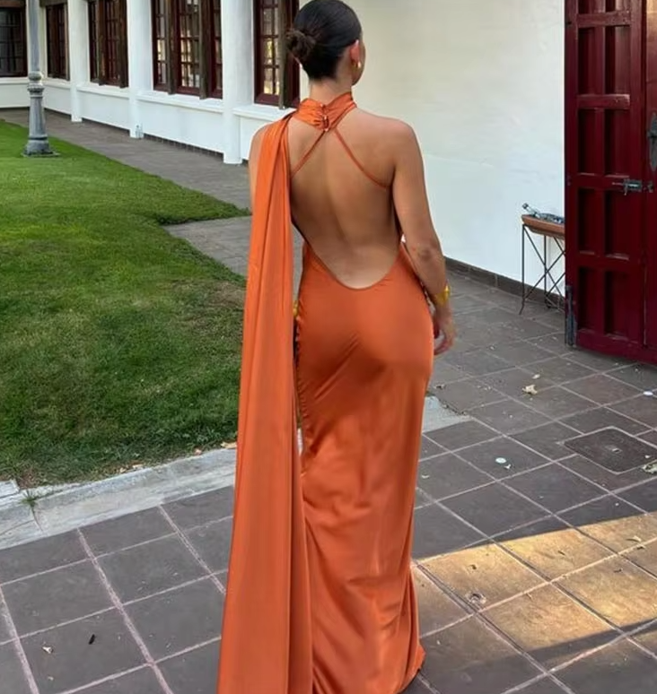 Casual Dresses Women Backless Sexy Satin Ribbon Sleeveless Elegant Lady Party Gown Long Evening Prom Dresses fg6815