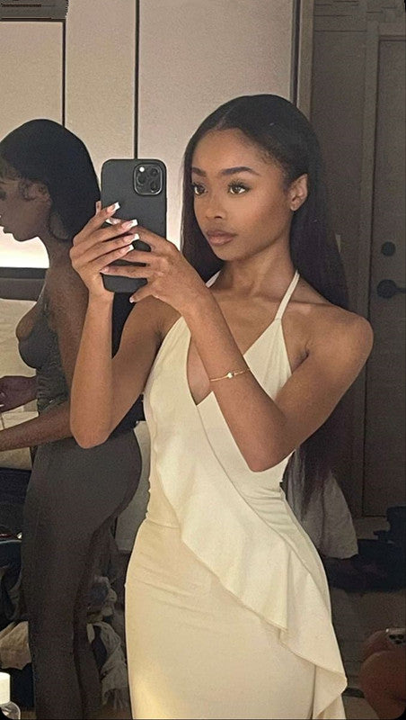 White Long Prom Dresses Unique Formal Gowns for Black Girls fg7011