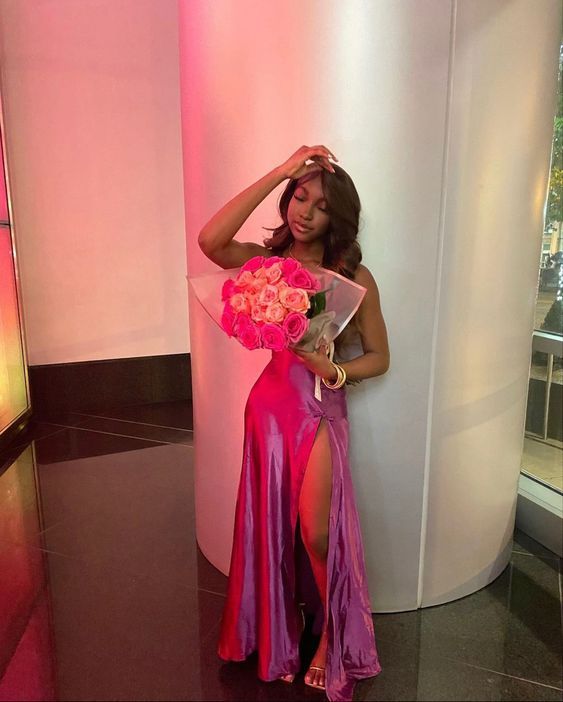 Elegant Slit Mermaid Birthday Party Dress Evening Dress fg7182