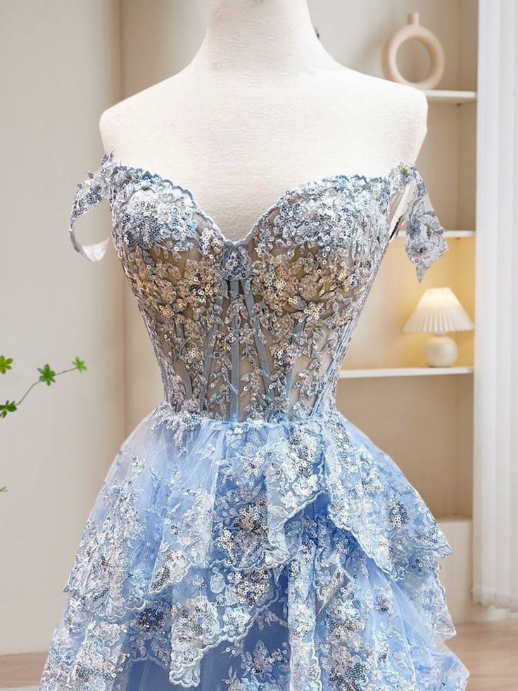 A-Line Tulle Sequin Long Prom Dress, Sequin Long Formal Dress fg6987