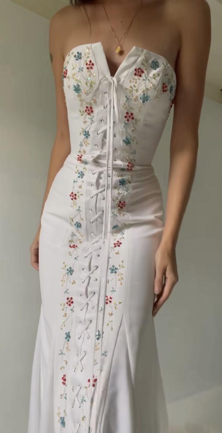 White strapless long dress elegant mermaid evening gowns fg7071