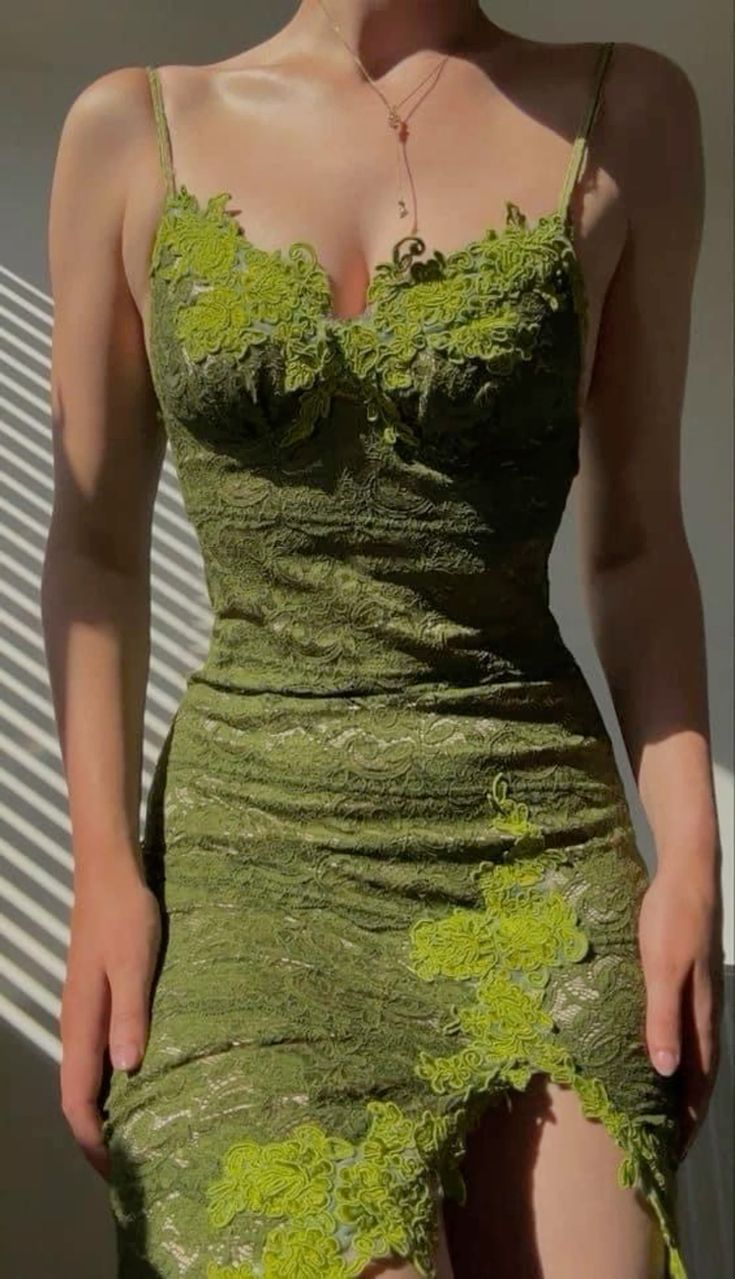 vintage green dress lace Prom Dresses fg3975