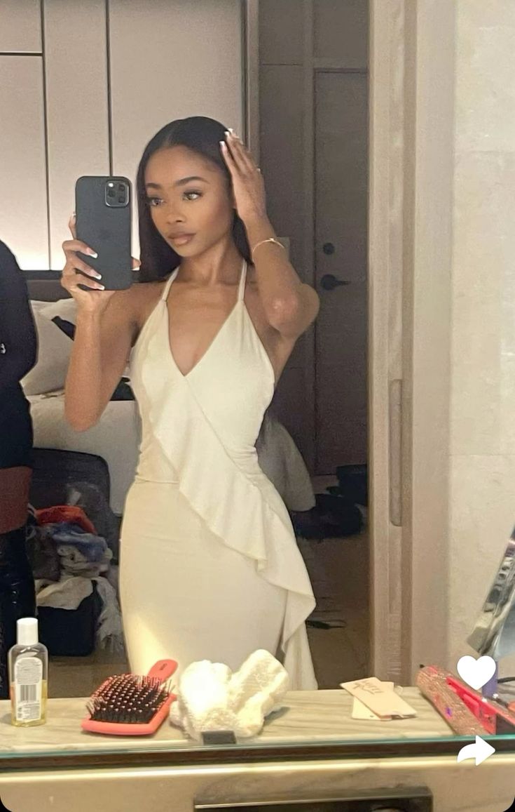 White Long Prom Dresses Unique Formal Gowns for Black Girls fg7011