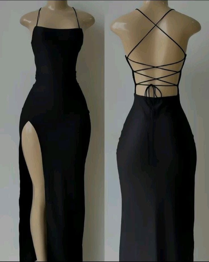 Elegant Black Prom Dresses, Fashion Party Dress With Slit fg6448