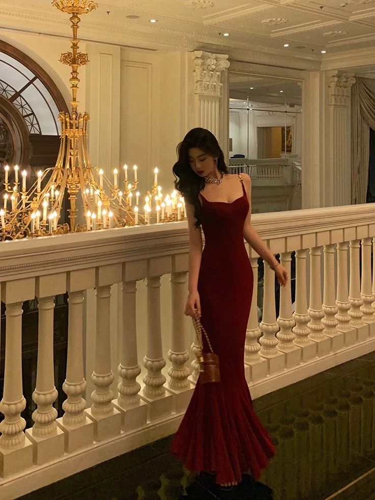 Sexy Sheath Spaghetti Straps Red Long Prom Dresses Birthday Dress fg7025