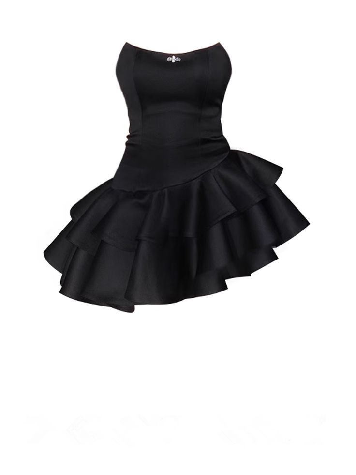 Strapless Black Satin Homecoming Dress 21st Birthday Outfit fg7120
