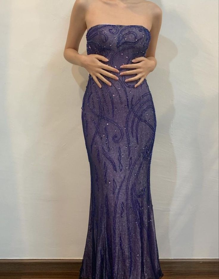 Strapless Mermaid Vintage Party Dress Long Evening Gown fg7158