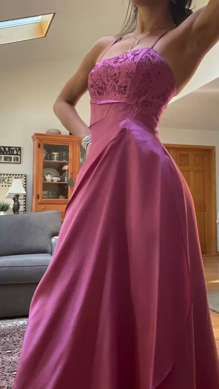 Gorgeous Pink A Line Beaded Prom Dress Long Evening Gown fg7156