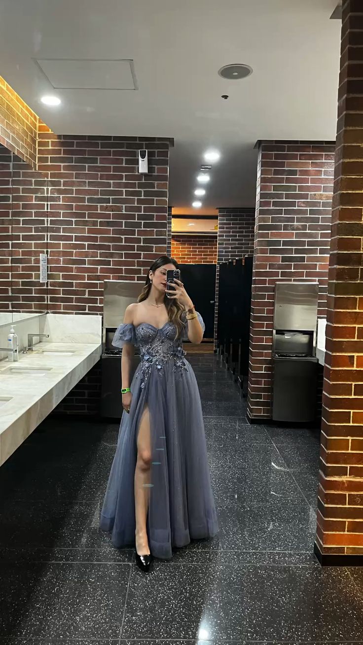A Line Evening Dress Tulle Long prom dress fg7006