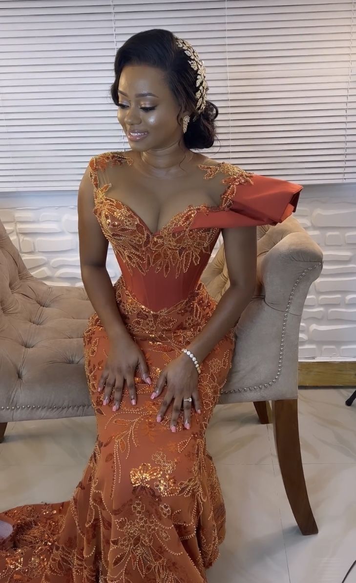Elegant African Dress Long Prom Dresses Mermaid Evening Dress fg7078