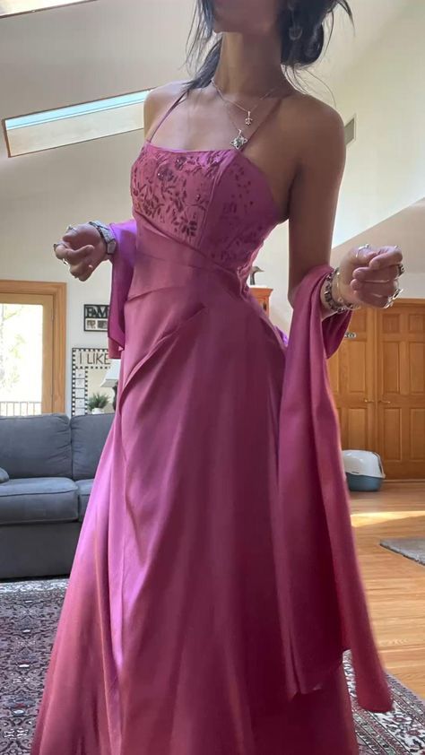 Gorgeous Pink A Line Beaded Prom Dress Long Evening Gown fg7156