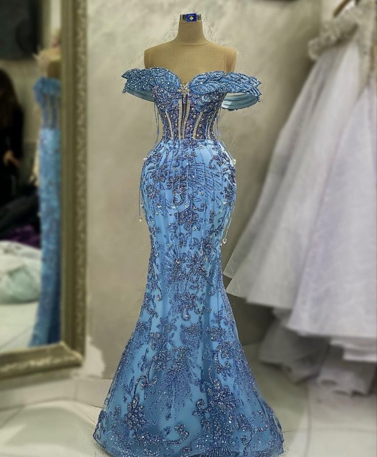 Mermaid Evening Dress Beaded Formal Prom Gown fg7062
