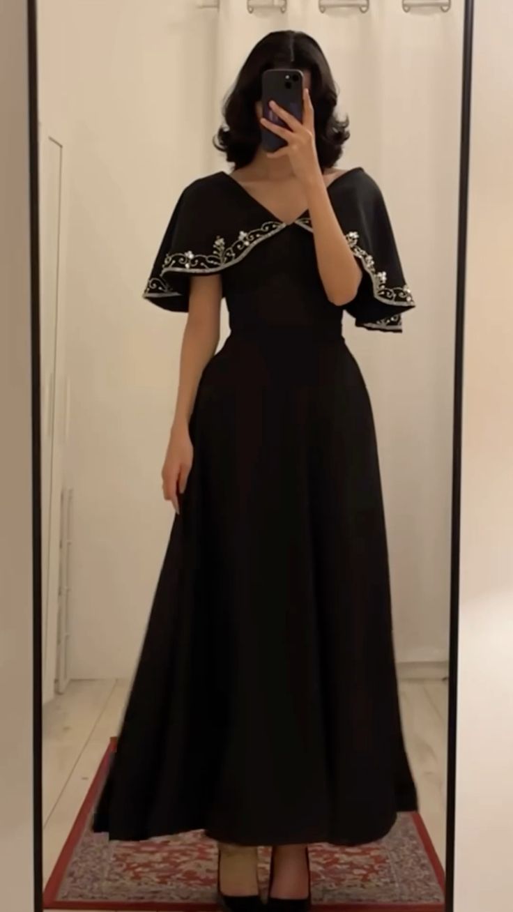 Black A line Long Prom Dress,Black Evening Dress fg7022