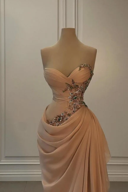 Champagne Mermaid Prom Dresses 2025 Sashes Pleaterd Lace Appliques Beading Formal Evening Gowns Drapped Chiffon Party Dresses fg6587