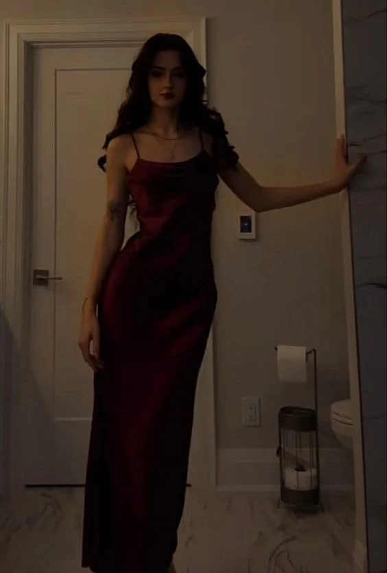Modest Mermaid Straps Burgundy Prom Dress fg6345
