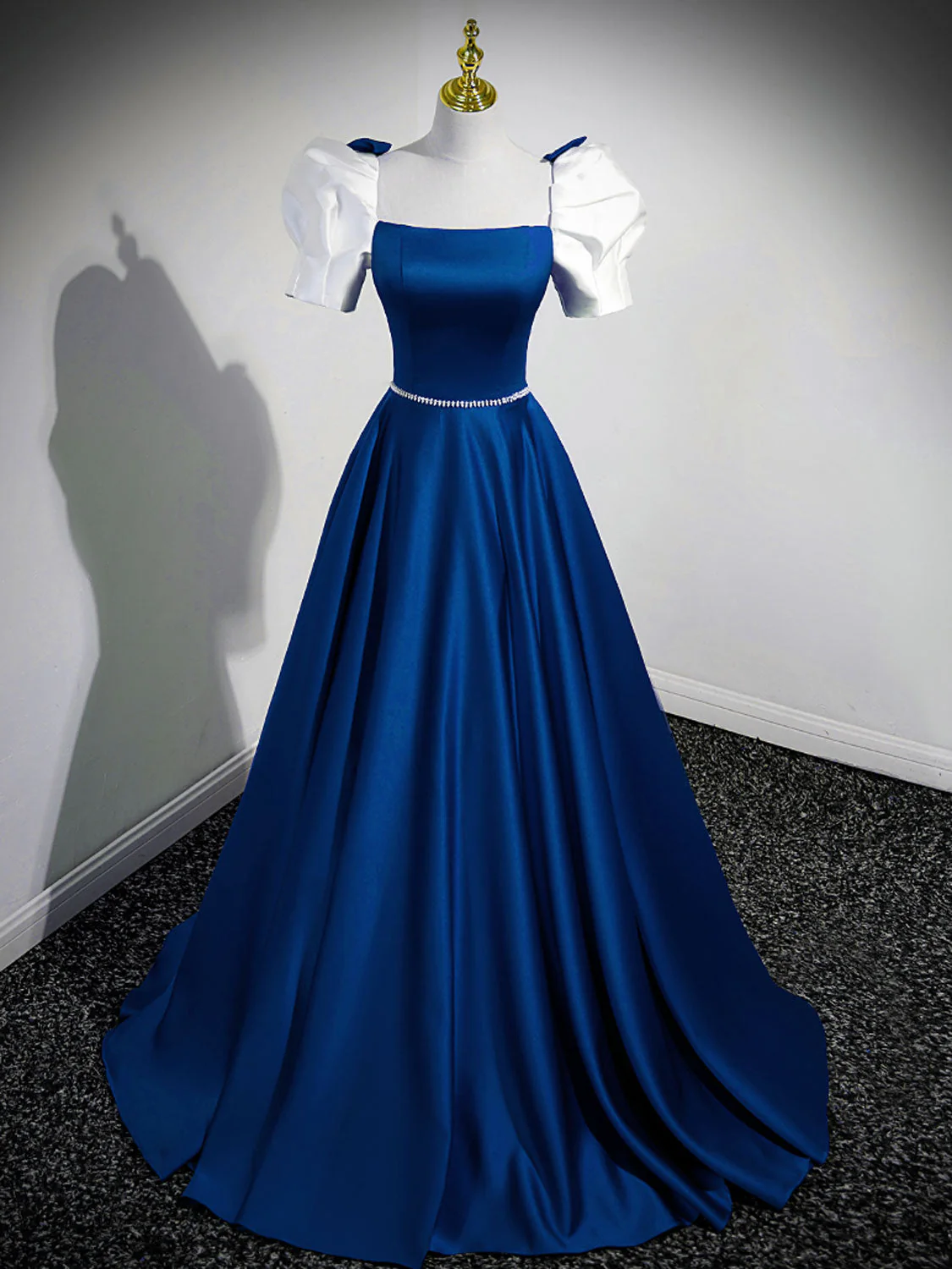 A-Line Satin Long Prom Dresses, A-Line Formal Dresses fg6312