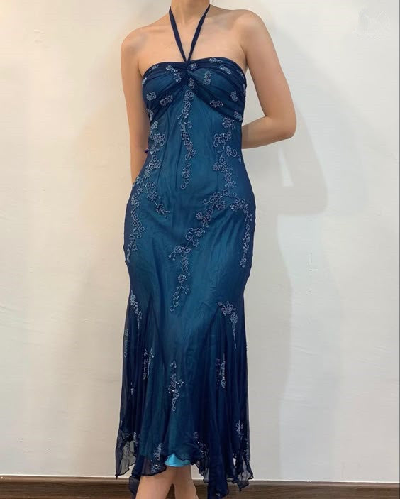 Halter Long Prom Party Dress Evening Gown fg6706
