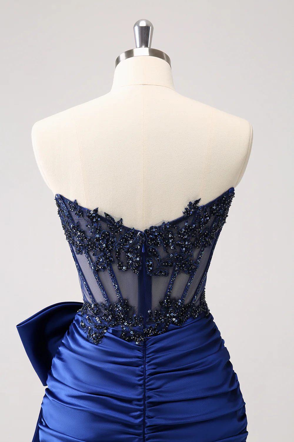 Tight Strapless Pleated Short Homecoming Dress with Bow fg6263