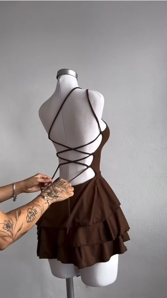 Brown Sexy Short Evening Dress Cocktail Dresses Short Party Dress fg7861
