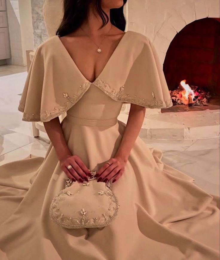 Elegant A line Prom Dress,Ivory Evening Dress Formal Prom Gown fg7282