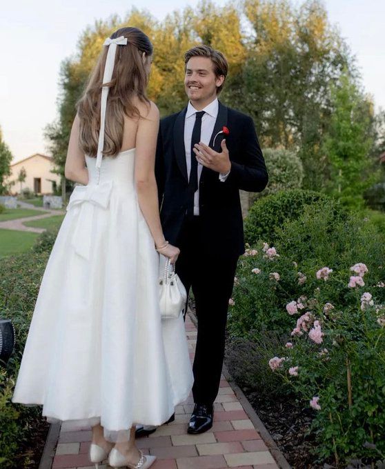 Satin Tulle Midi Wedding Dress, Simple Square Neckline Tea Length Formal Prom Dress fg7288
