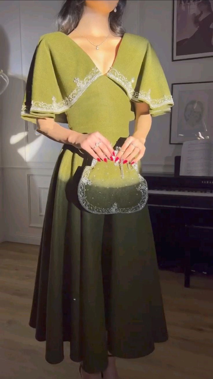 Elegant A line Prom Dress,Green Evening Dress Formal Prom Gown fg7270