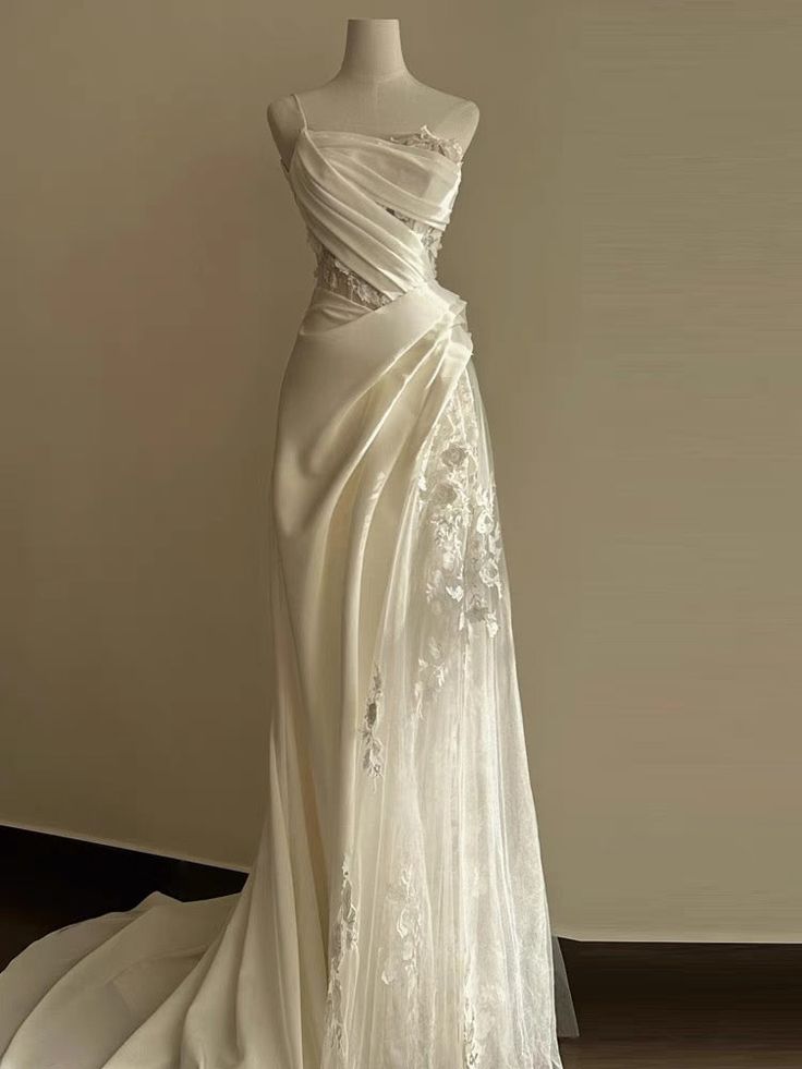 A Line White Birthday Party Dress Lace Wedding Dress fg7279