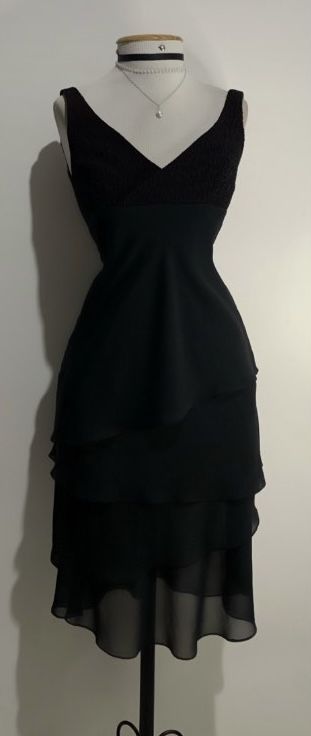 Schwarzes formelles Midi-Partykleid Cocktailkleid fg6868