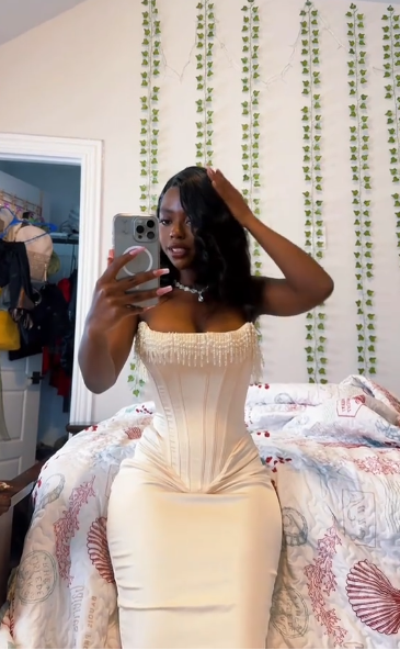 Ivory Satin Prom Dress Tassel Long Evening Dress Birthday Dress fg8351