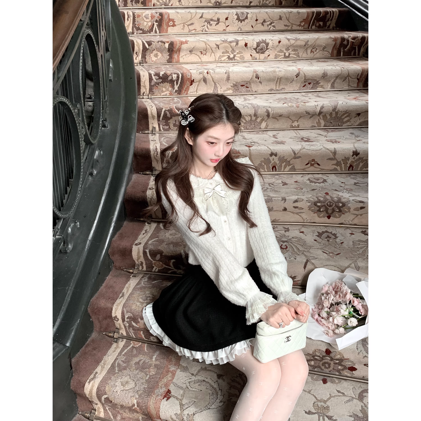 Lace French Court Style Blouse for Women A22