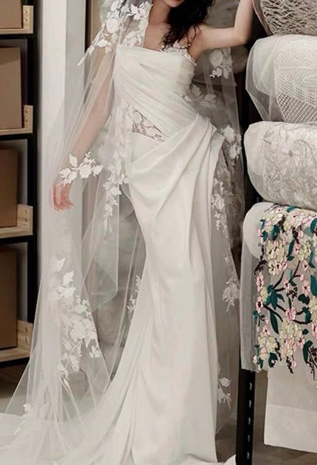 A Line White Birthday Party Dress Lace Wedding Dress fg7279
