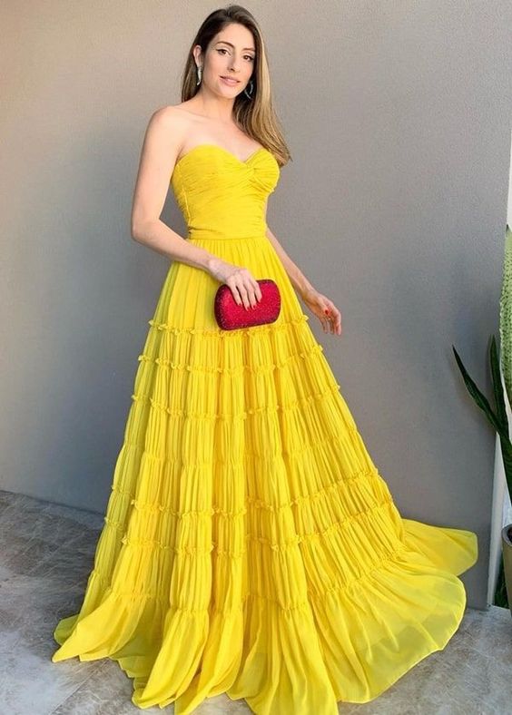 Yellow Prom Dresses Long Evening Dresses fg5665