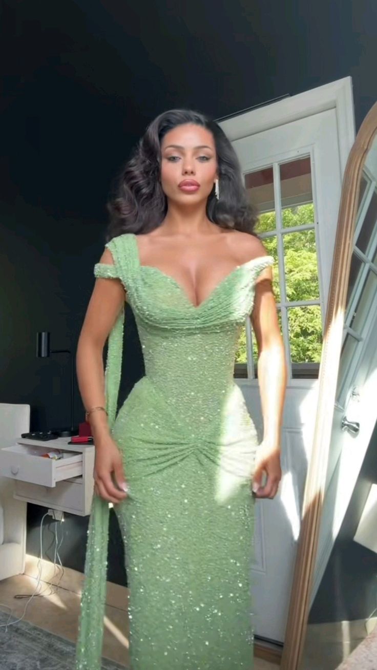 Green Elegant Long Party Dress Prom Dress New Arrive Mermaid Evening Dress fg8020