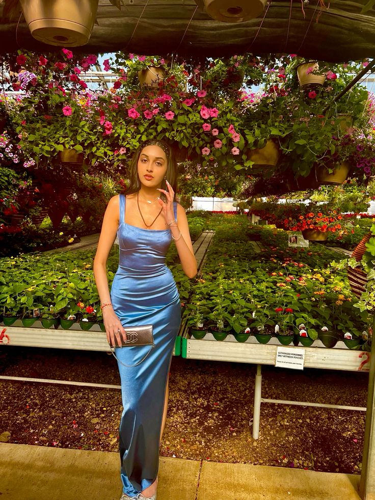 Blue Sleeveless Party Dress, Long Formal Dress fg5597