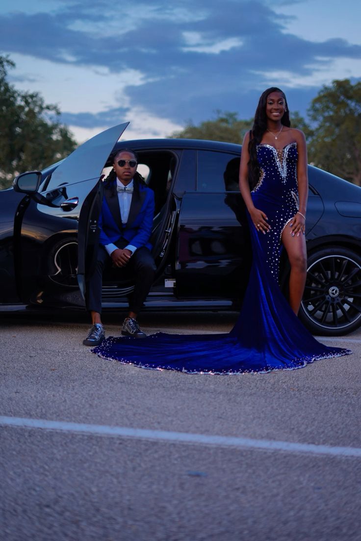 Royal Blue Mermaid Beading Crystals African Girl Prom Dresses Evening Dress fg5563
