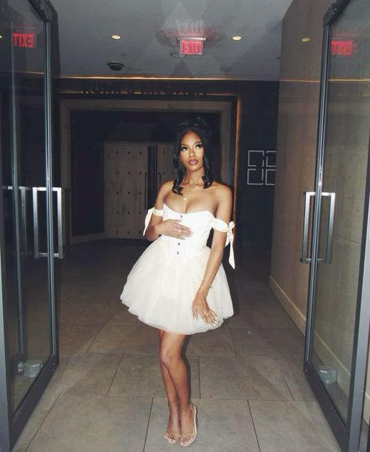 A Line White Short Evening Dress Cocktail Dresses Short Party Dress   fg7877