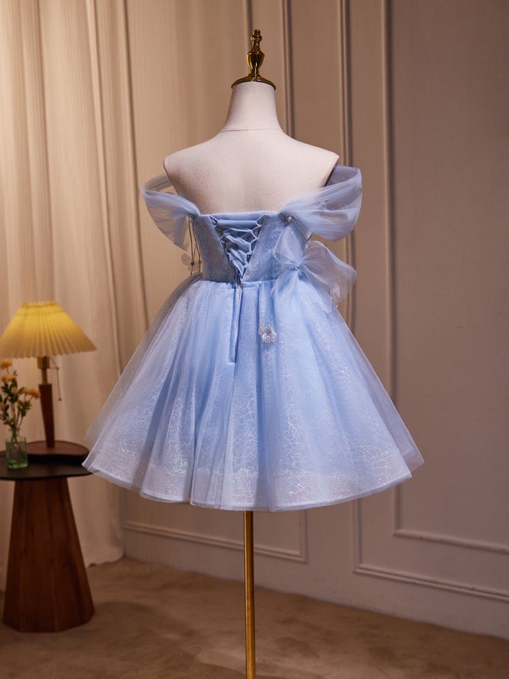 Fairy Off the Shoulder Lace Short Homecoming Dresses fg6048