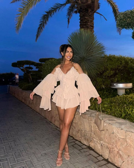 Pink Chiffon Short Evening Dress Cocktail Dresses Short Party Dress   fg7932