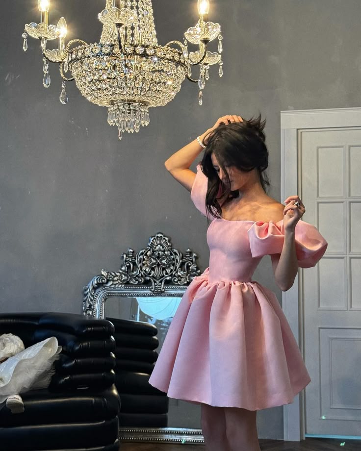 A Line Pink Short Evening Dress Cocktail Dresses Short Party Dress fg7851