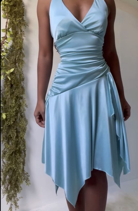 Pastel Blue Party Dress Short Prom Gown fg6671