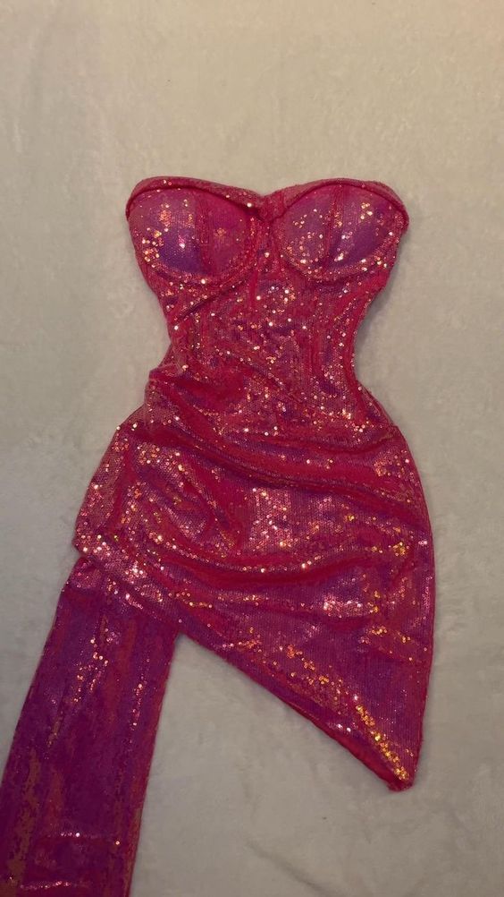 Sequins Evening Dress Mini Hoco Dress Birthday Outfits fg6402