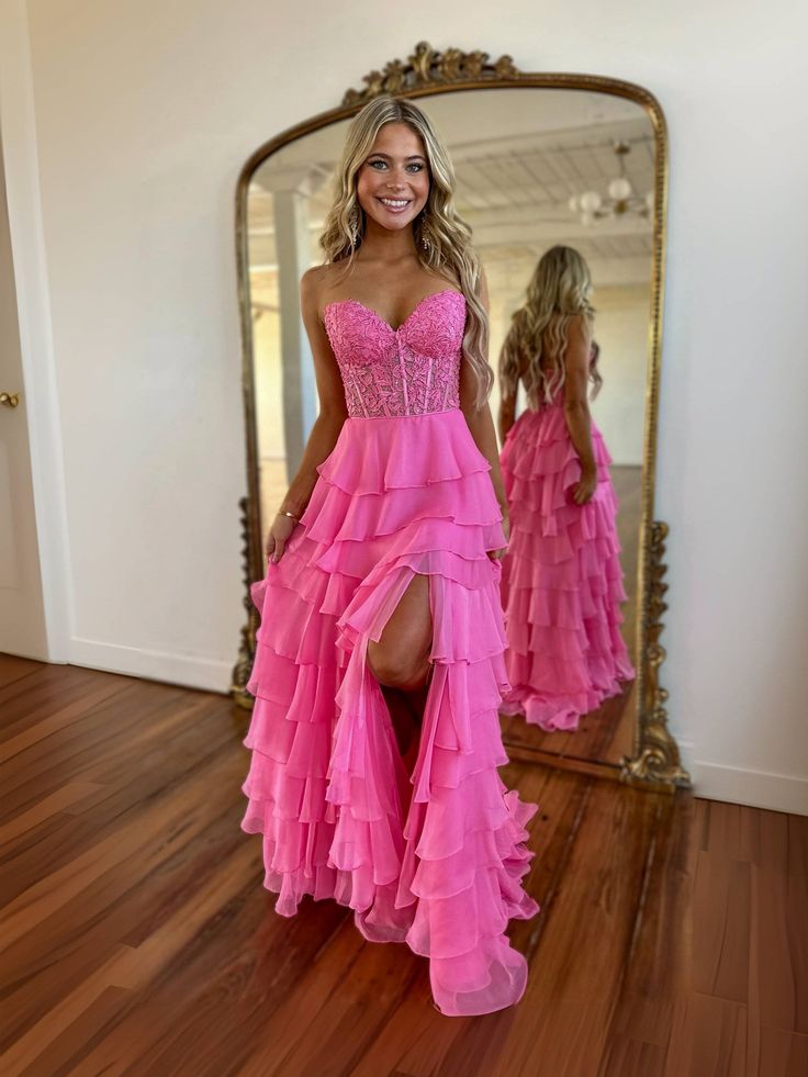 A-Line Sweetheart Neck Lace Chiffon Long Prom Dress, Lace Long Formal Dress fg5966