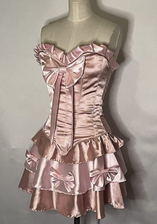 New Arrival Strapless Pink Homecoming Dress Party Dress    fg7564