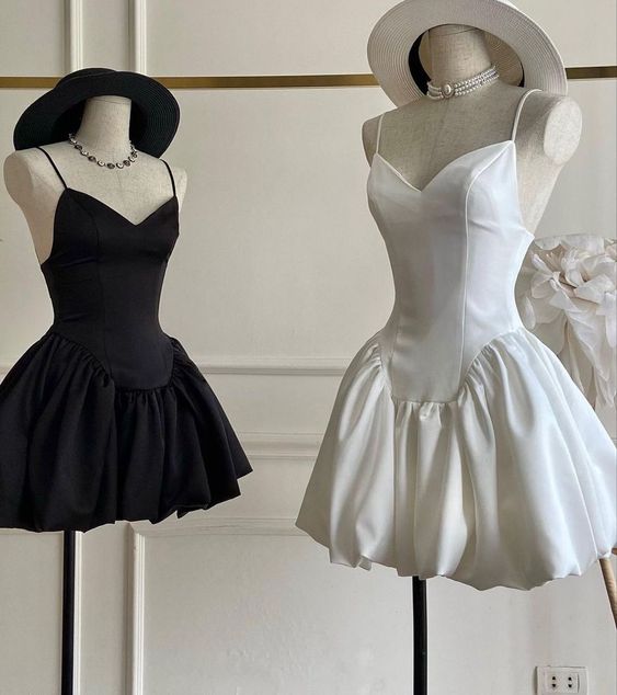 Simple A line Short Birthday Dress Satin Straps Homecoming Dresses fg6621