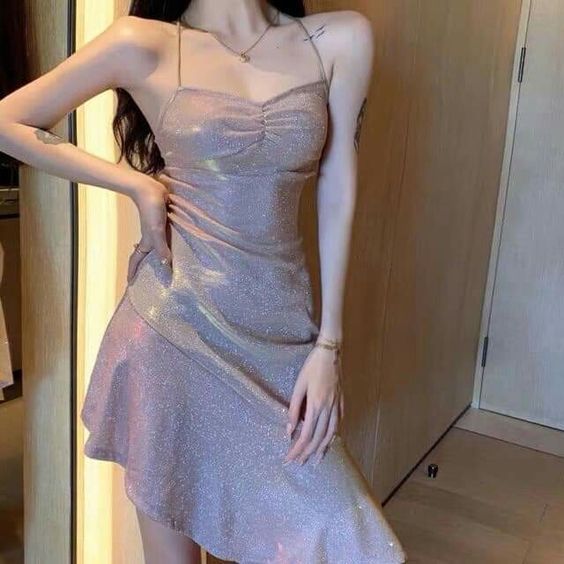 Women's Shiny Sleeveless Dress Sexy Party Backless Tight Bodycon New Mermaid Chic Dress Homecoming Dress fg5875
